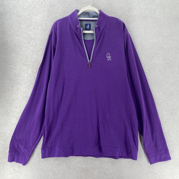 johnnie-O Colorado Rockies 1/4 Zip Pullover Mens XXL MLB Apex Purple‎ Fleece - Picture 1 of 11